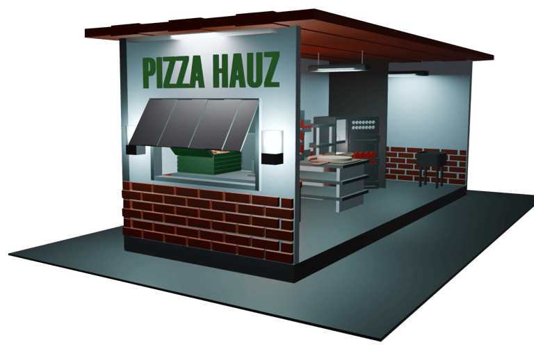 3d Blender Pizza House Floor Plan