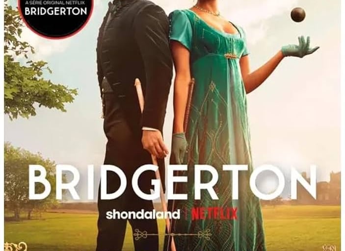 Poster promocional do livro O Visconde que Me Amava de Julia Quinn, mostrando Anthony e Kate em um c