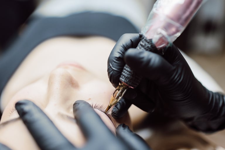 PMU eyeliner per definizione dello sguardo con trucco semipermanente