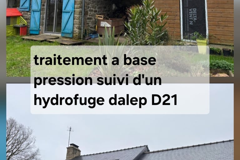 Nettoyage de toiture en ardoises avant apres