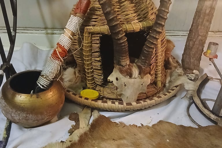 Prophet Pito at Kyaka shrine,” “African healing herbs”