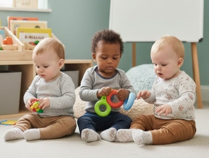 Three babies aged 12-48 months engage in ESDM