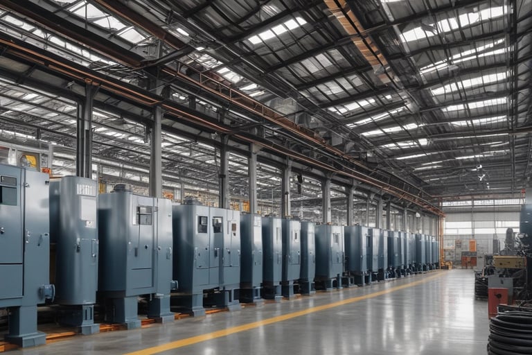 Precision CNC milling machine in an industrial workshop for metal parts manufacturing.