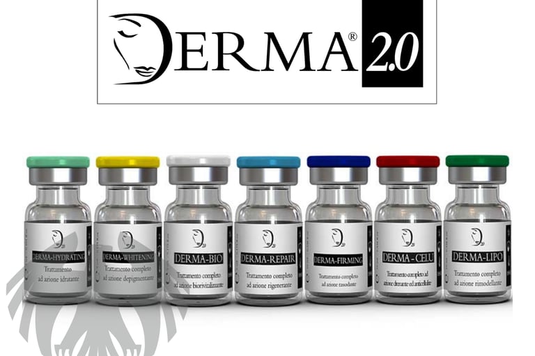 Derma 2.0 microneedling serums used at Twinz Beauty Tamworth for advanced skin rejuvenation