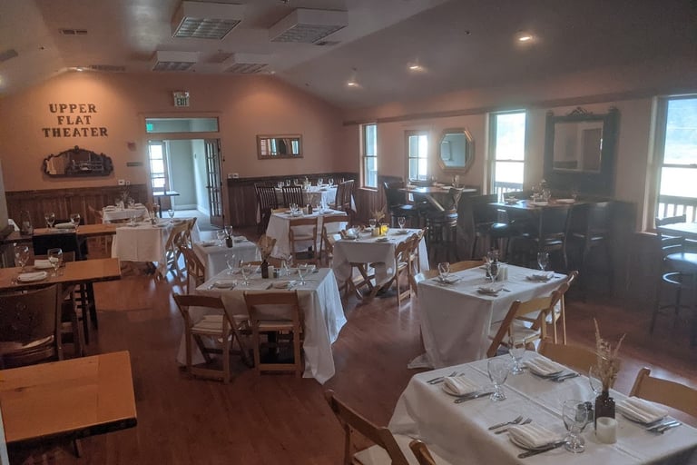 Dining event set up in the Upper Flat