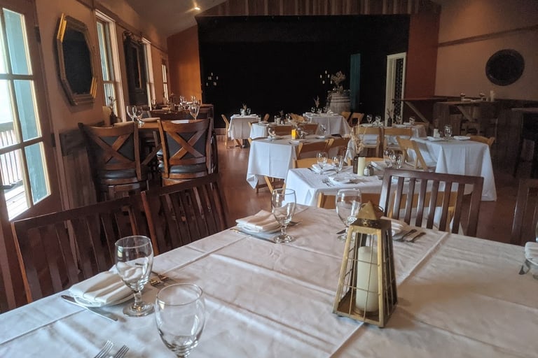 Dining event set up in the Upper Flat