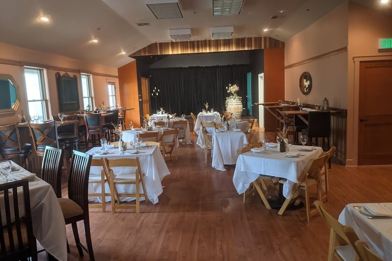 Dining event set up in the Upper Flat