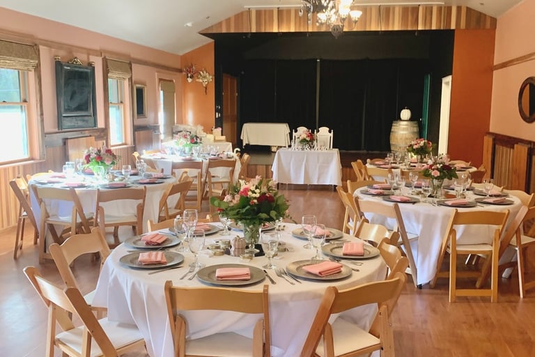 Dining event set up in the Upper Flat