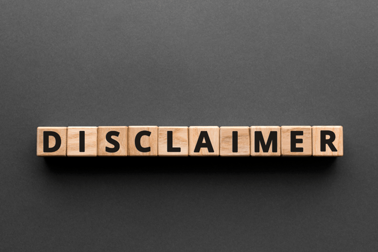 wooden letters saying "disclaimer"