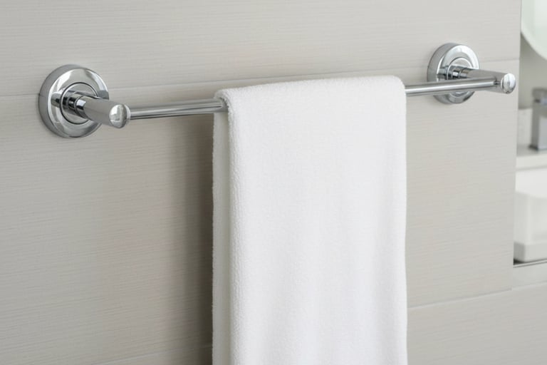A ss towel rod demonstrated