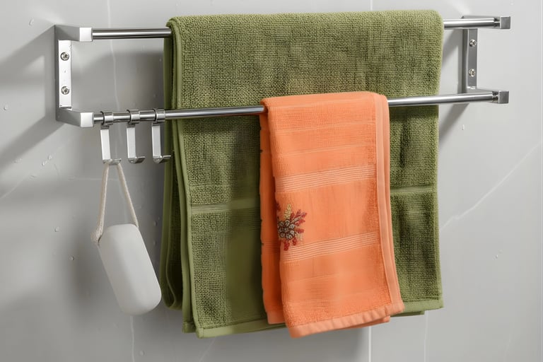 A ss towel rod demonstrated