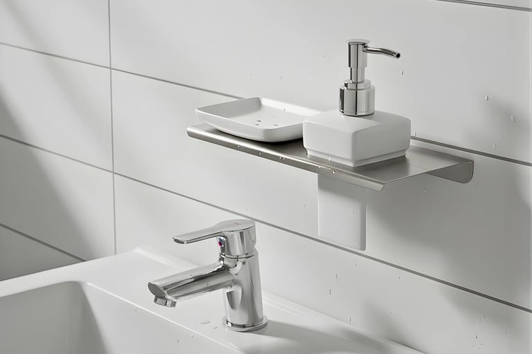 A soap dispenser with soap dish