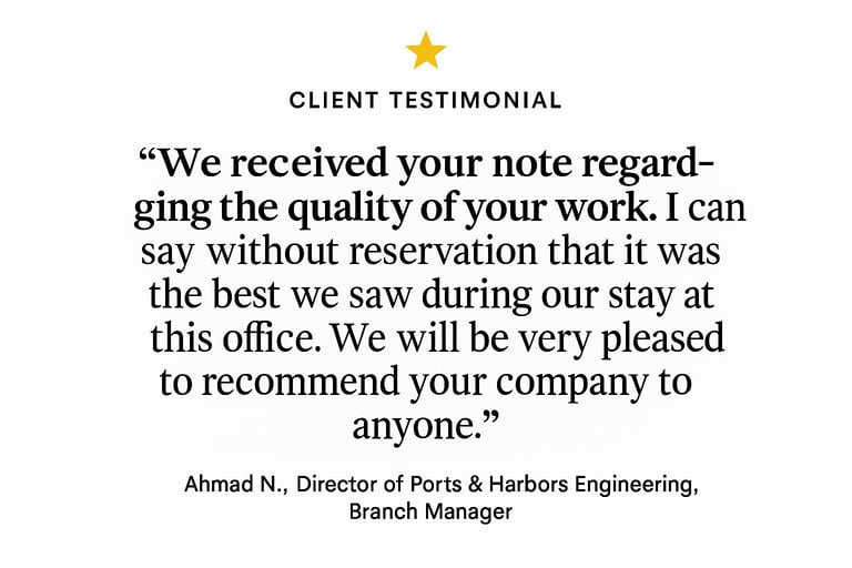 Quote from our first client 