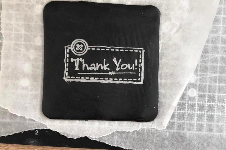 Polymer clay coaster gift can be personalised handmade in cornwall