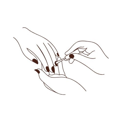 a woman's hands with a manicured hand holding a manicure