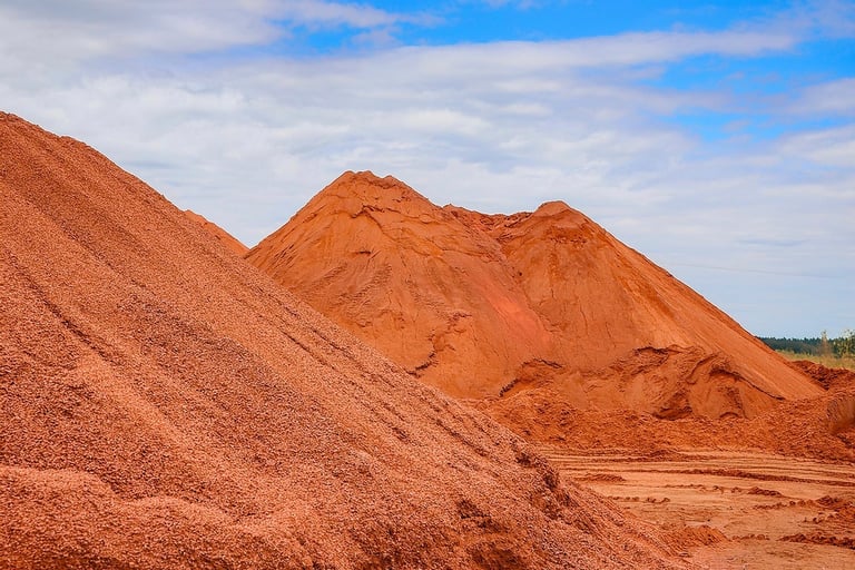 a pile of dirt for construction 