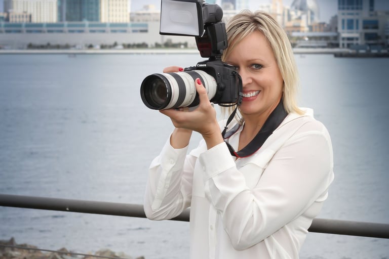 Photograph of Sara Strom at a photography shoot while in California.
