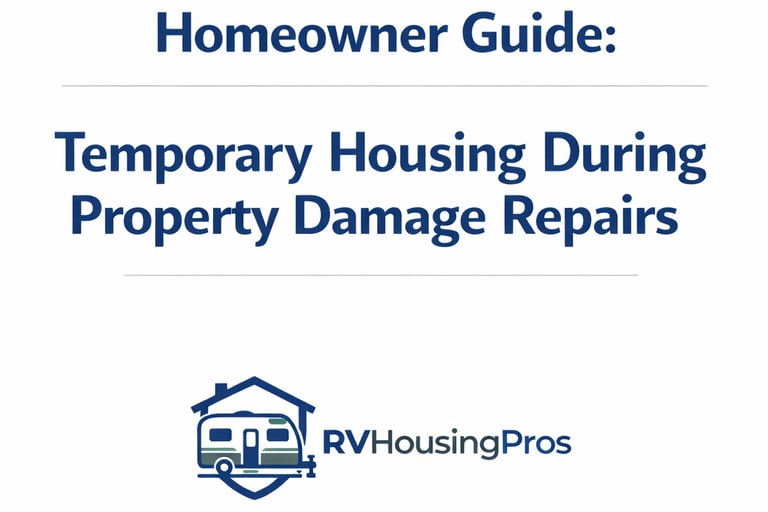Homeowner guide to temporary housing during property damage repairs by RV Housing Pros.