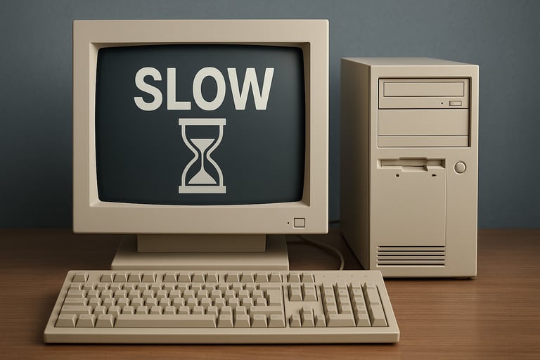 A picture of a slow pc