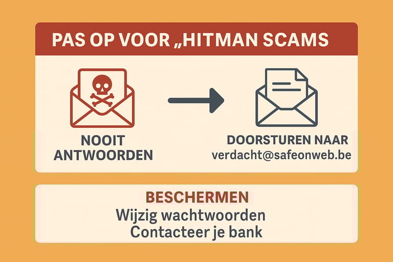 Een illustratie van Hitman scams