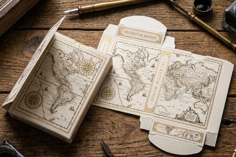 Playing card tuck box with custom interior printing pattern