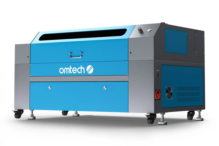 a blue and silver colored laser laser machine