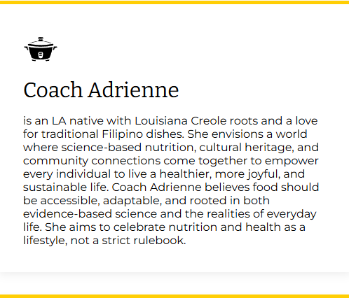 Blub for nutrition coach Adrienne Limqueco