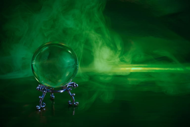 une boule de cristal qui symbolise la médiumnité