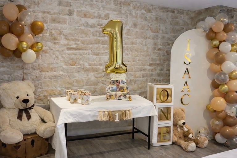 Anniversaire 1 ans theme ourson