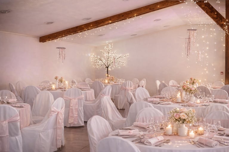 Décoration de salle de mariage élégante