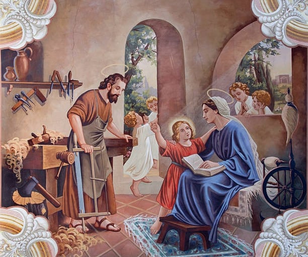 Holy Family in family setting