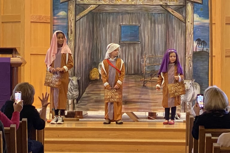 Nativity play, no room at the inn