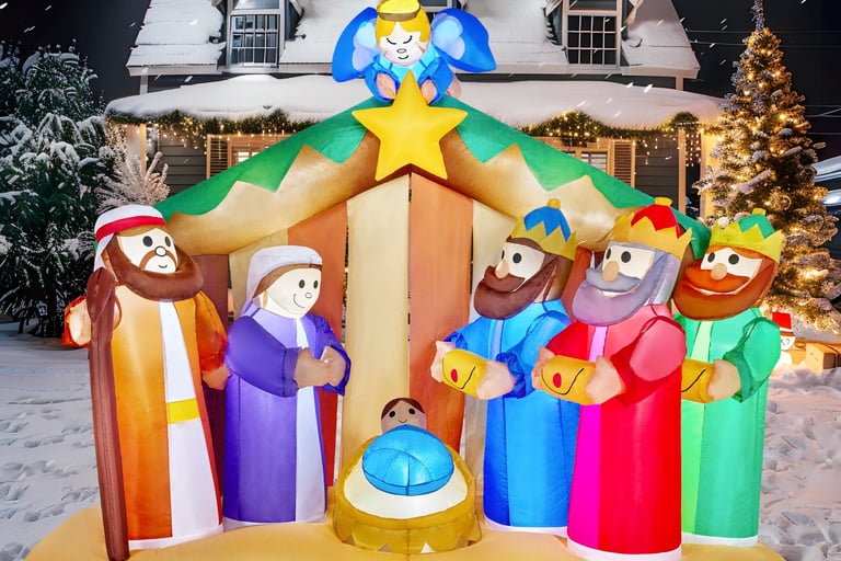 Outdoor inflatable Nativity scene