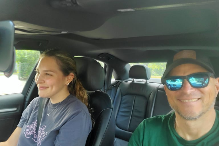 Student taking a driving lesson