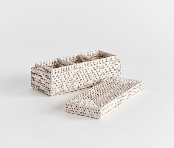 a pair of baskets with a basket weave