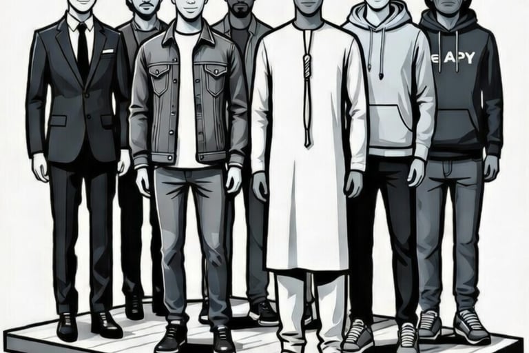 males from different ethnicities