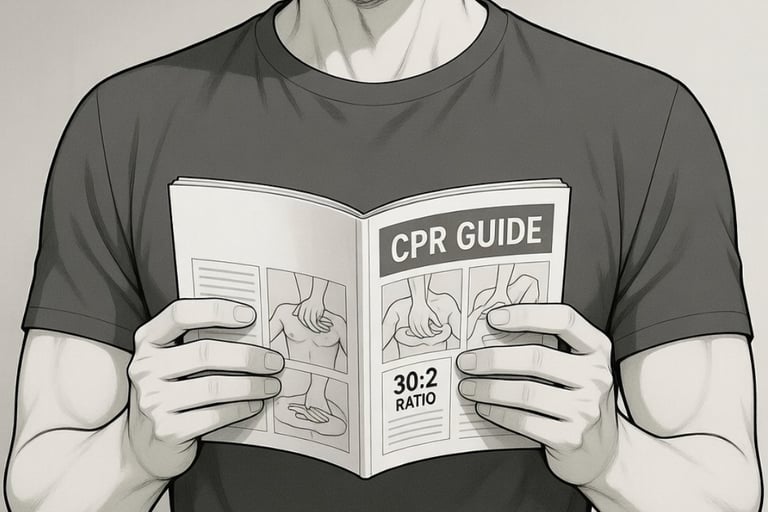 person reading cpr manual