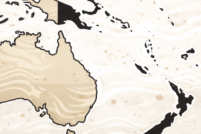 Map of south pacific