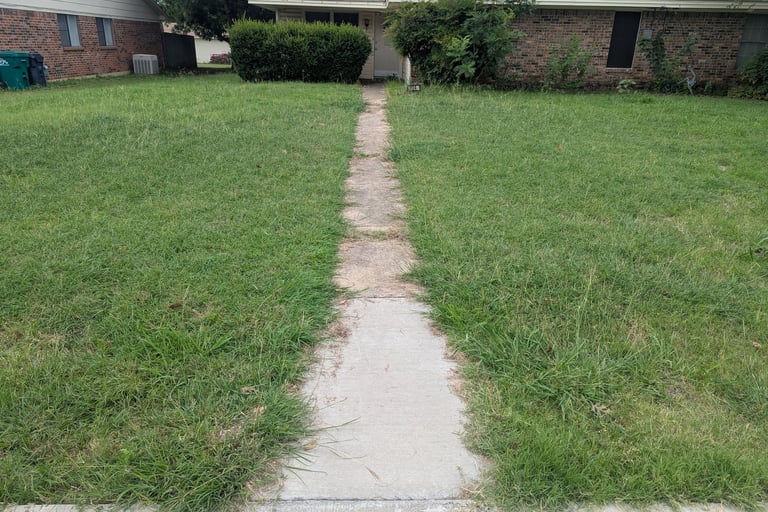 Before picture of a residential side walk