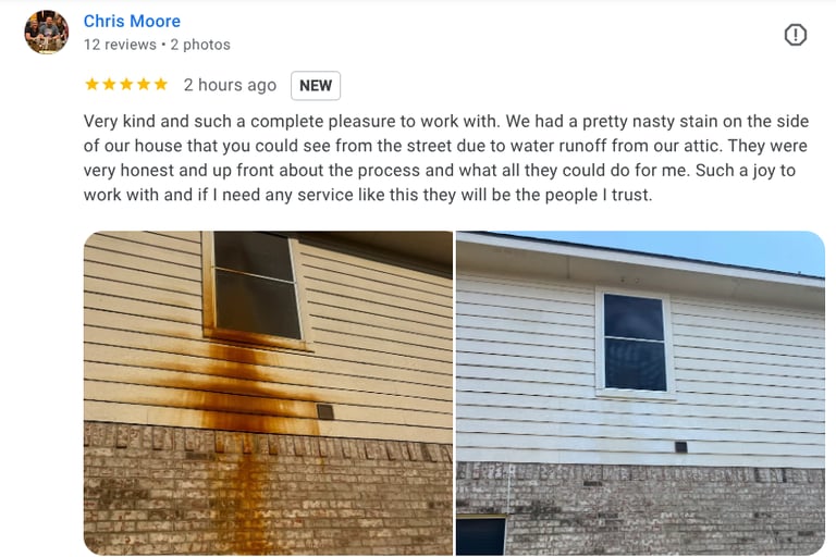 A nice google review for Rust Removal - Very kind and such a complete pleasure to work with.