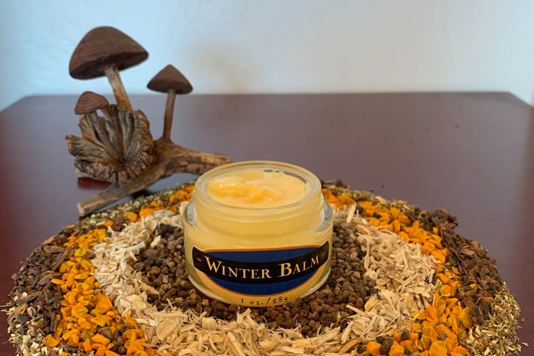 Open jar of GreenSpirit Craft Winter Balm ghee-based face & body butter