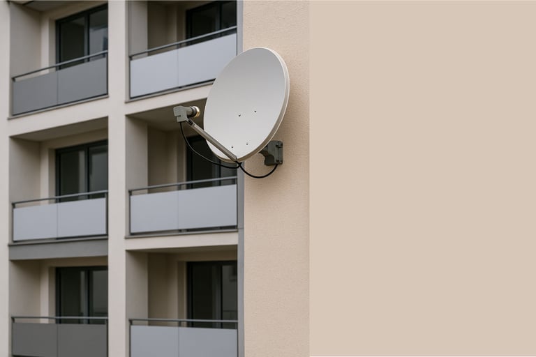 antena colocada en la fachada