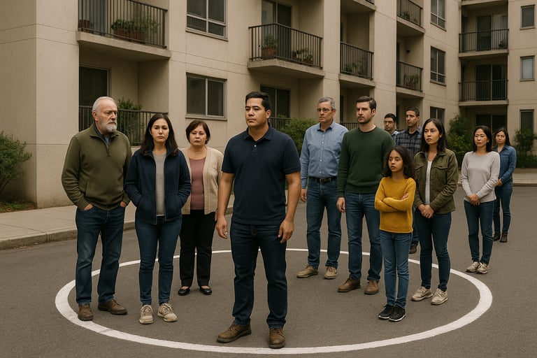 vecinos participando en simulacro de sismo