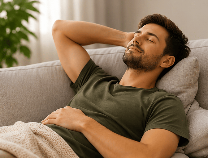 Photo qui représente une personne qui se repose