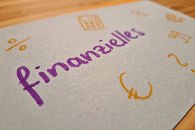 Finanzielles auf beschriebener Moderationskarte