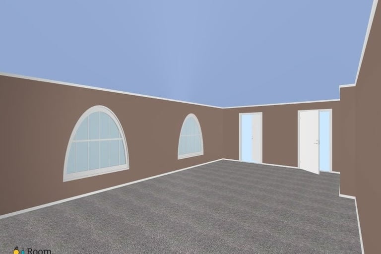 Zeichnung eines zukünftigen Kita Raumes.