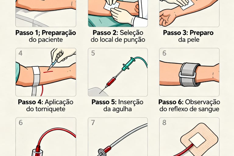 passo a passo da punção de acesso venoso periférico