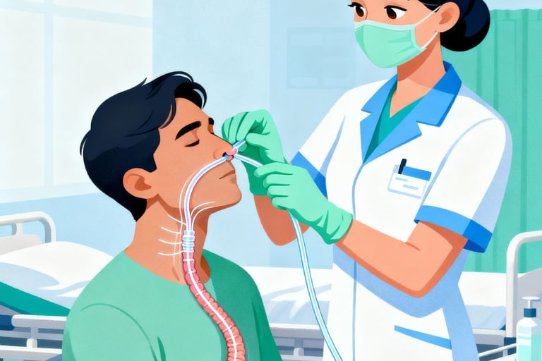 enfermeiro passando sonda gátrica