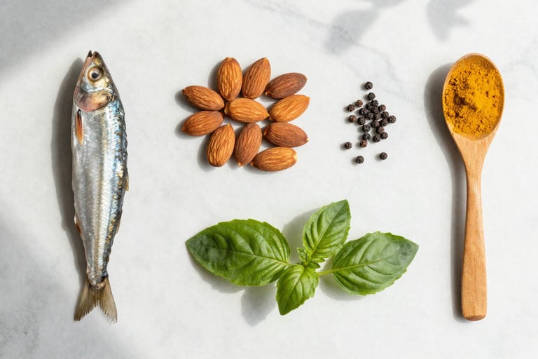 CoQ10 and magnesium-rich foods with natural supplements for mitochondrial energy support