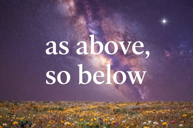 Spiritual and practical manifestation wisdom bridging cosmic energy and earthly action